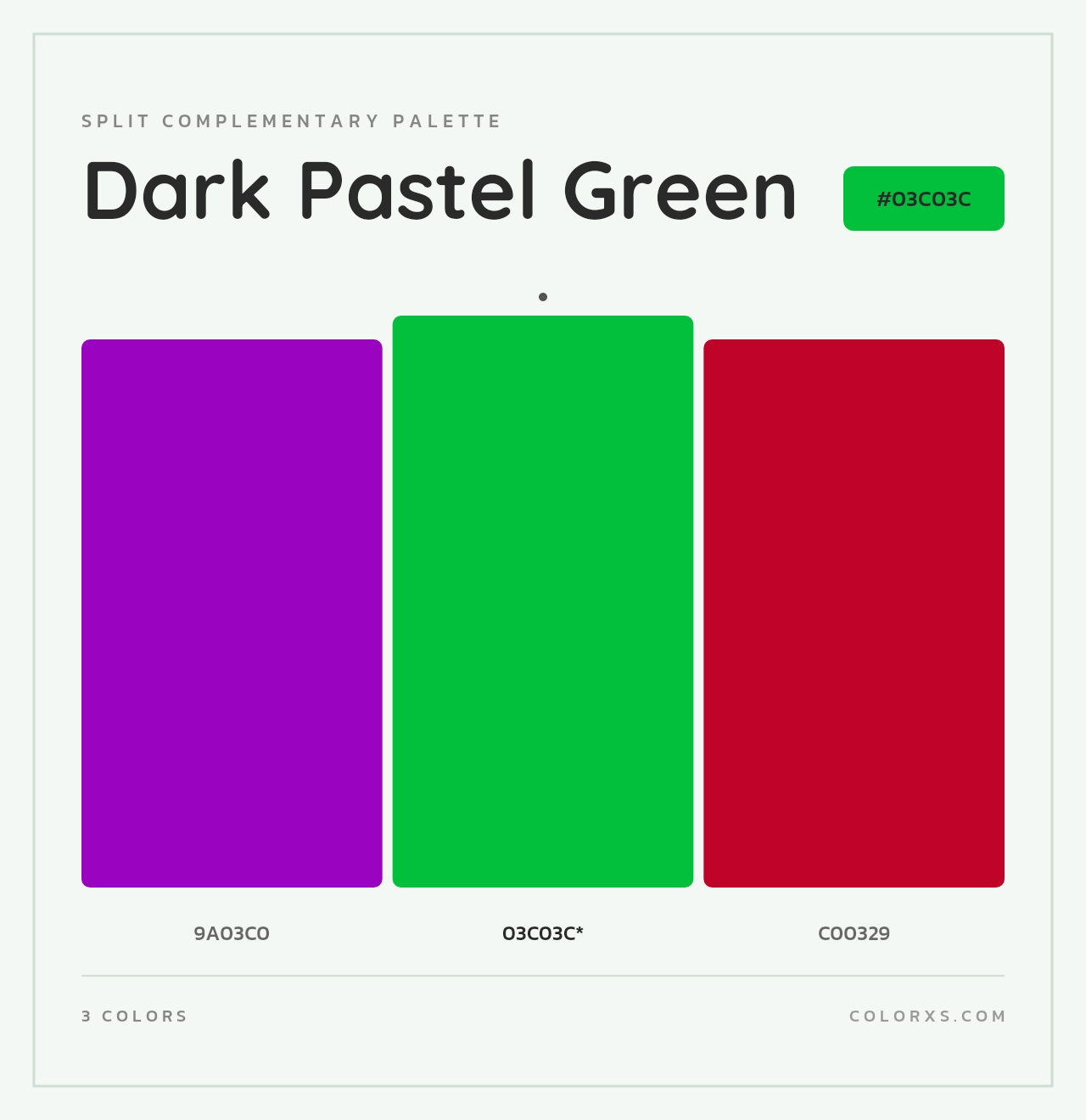 Dark Pastel Green - Split-Complementary Color Palette