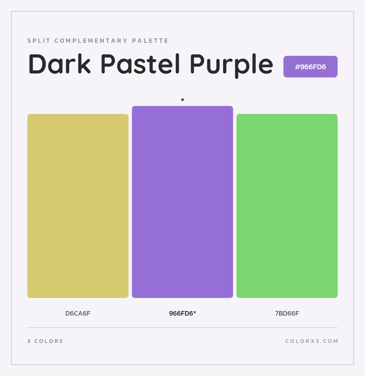 Dark Pastel Purple - Split-Complementary Color Palette