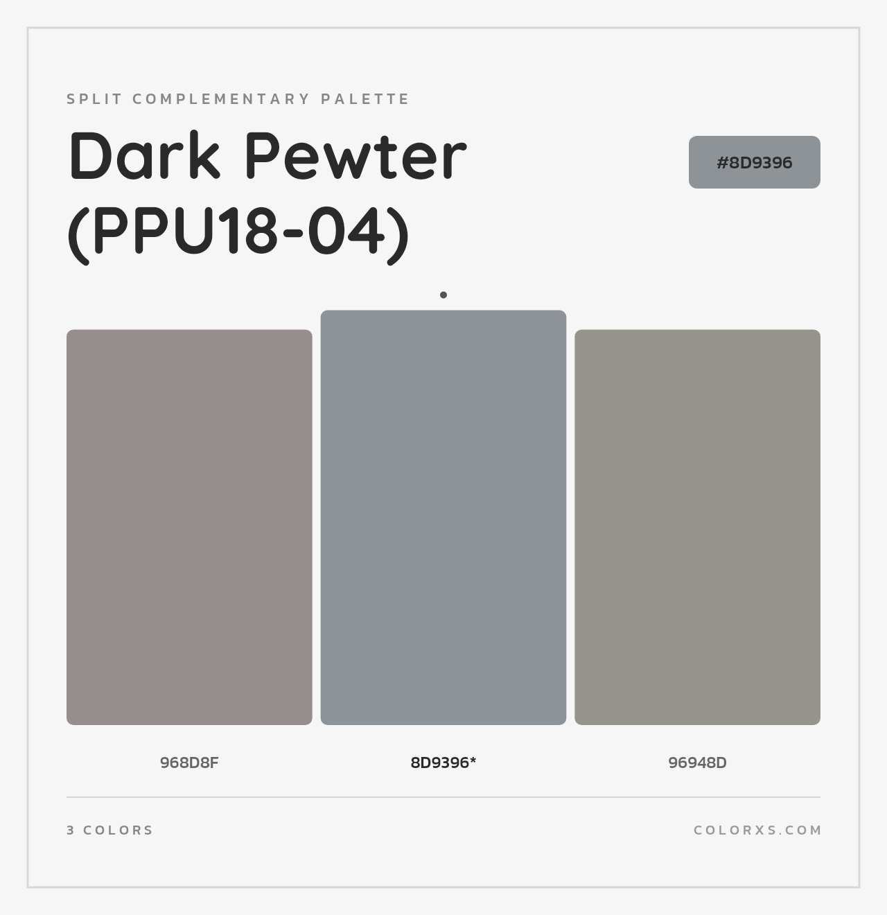 Dark Pewter (PPU18-04) - Split-Complementary Color Palette