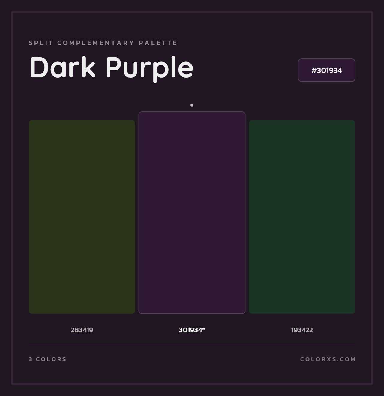 Dark Purple - Split-Complementary Color Palette