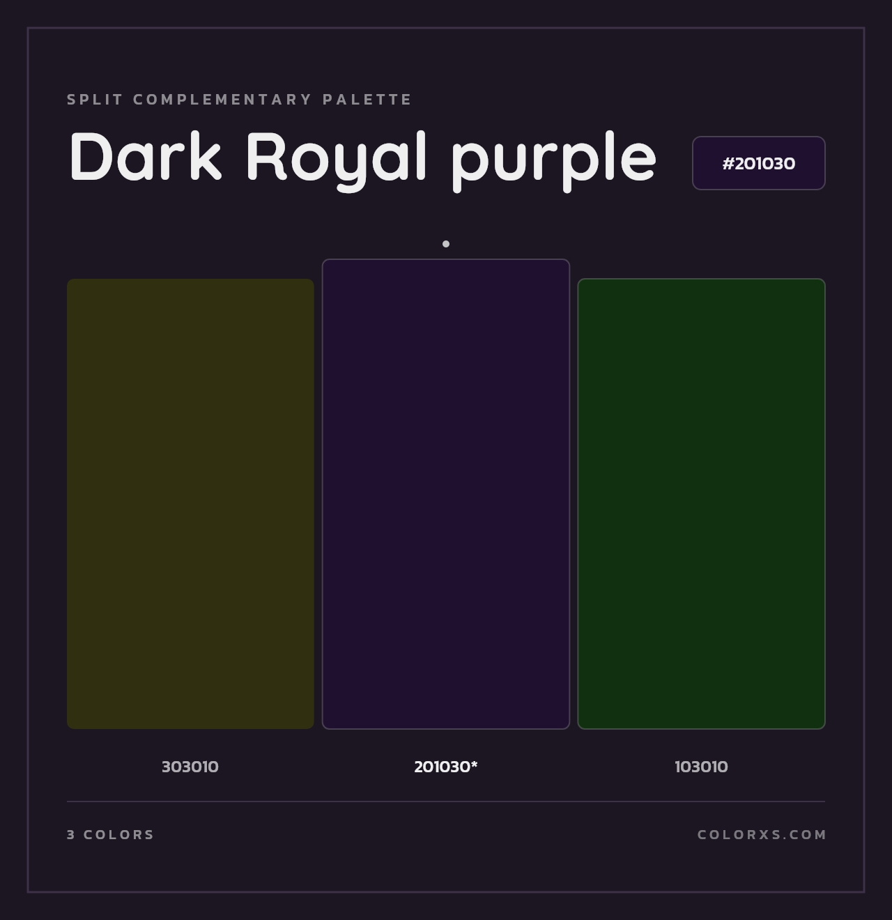 Dark Royal purple - Split-Complementary Color Palette