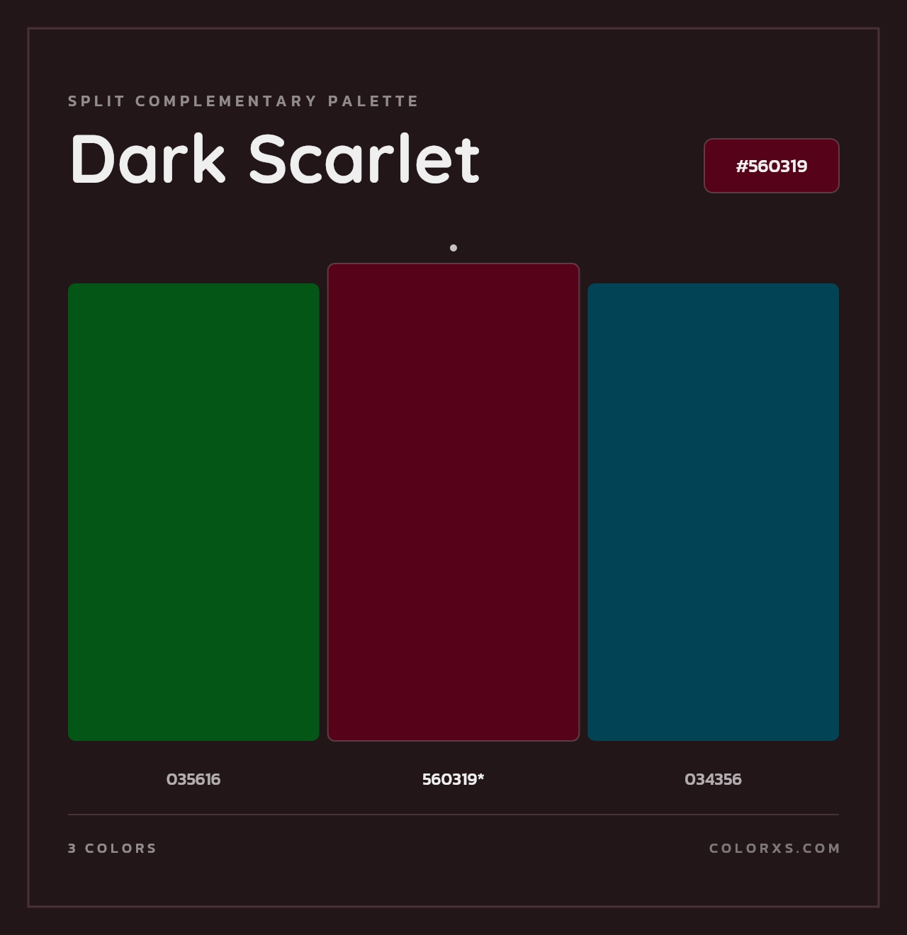 Dark Scarlet - Split-Complementary Color Palette