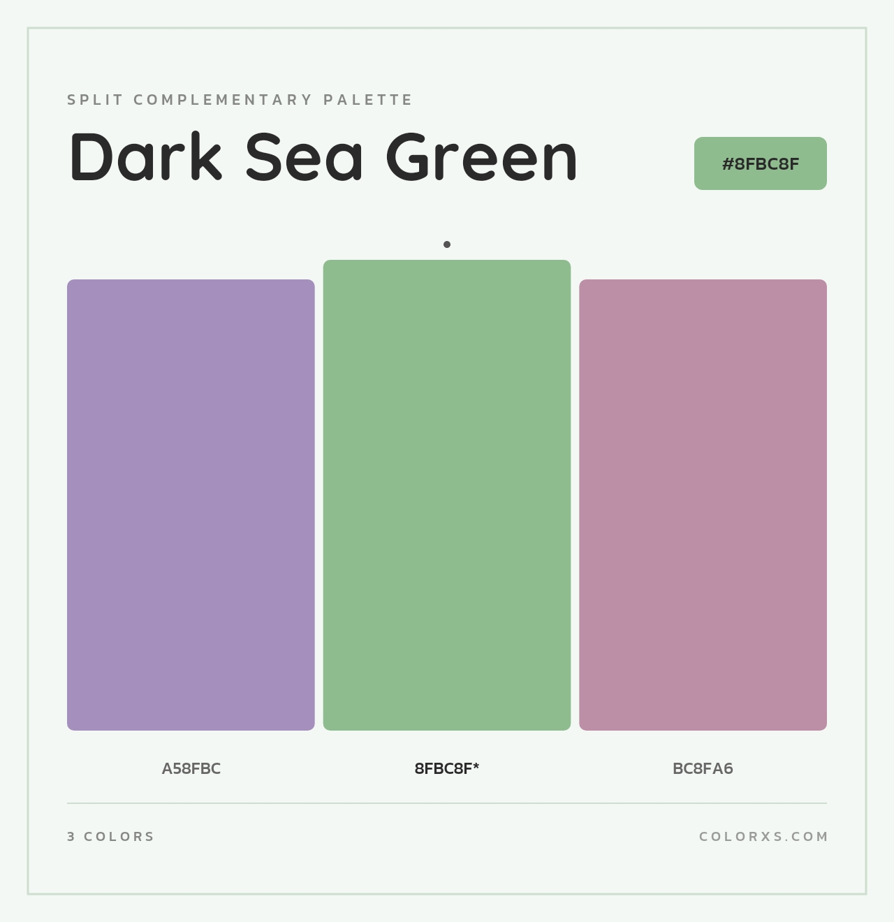 Dark Sea Green - Split-Complementary Color Palette