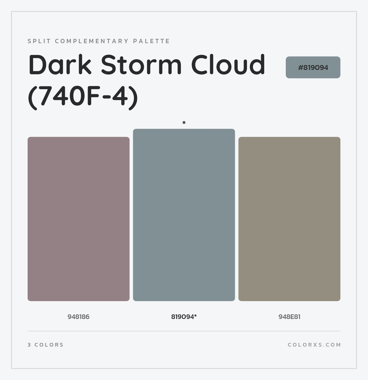 Dark Storm Cloud (740F-4) - Split-Complementary Color Palette