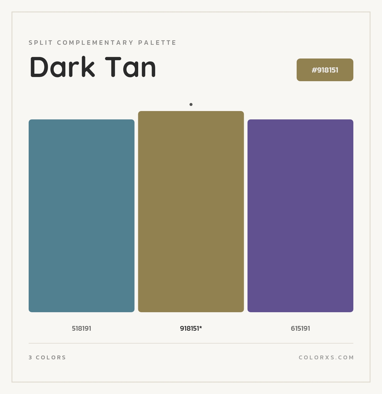 Dark Tan - Split-Complementary Color Palette