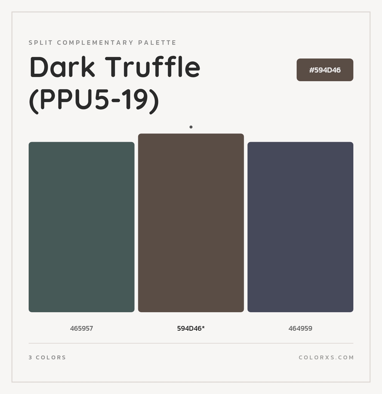 Dark Truffle (PPU5-19) - Split-Complementary Color Palette