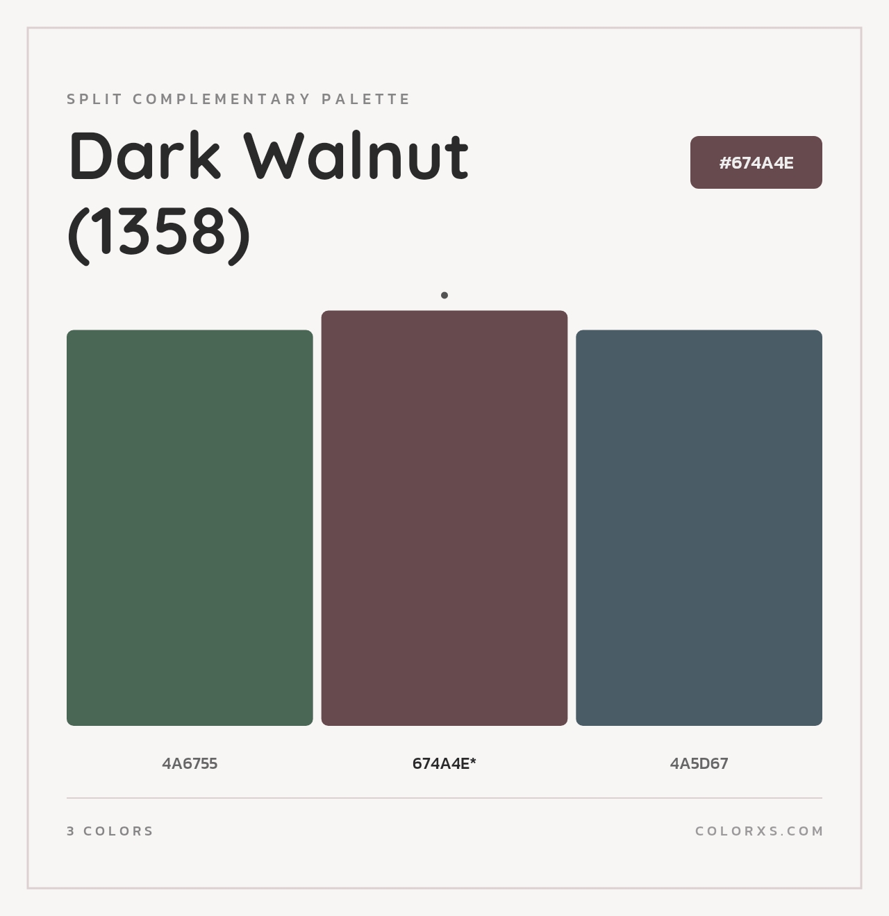 Dark Walnut (1358) - Split-Complementary Color Palette