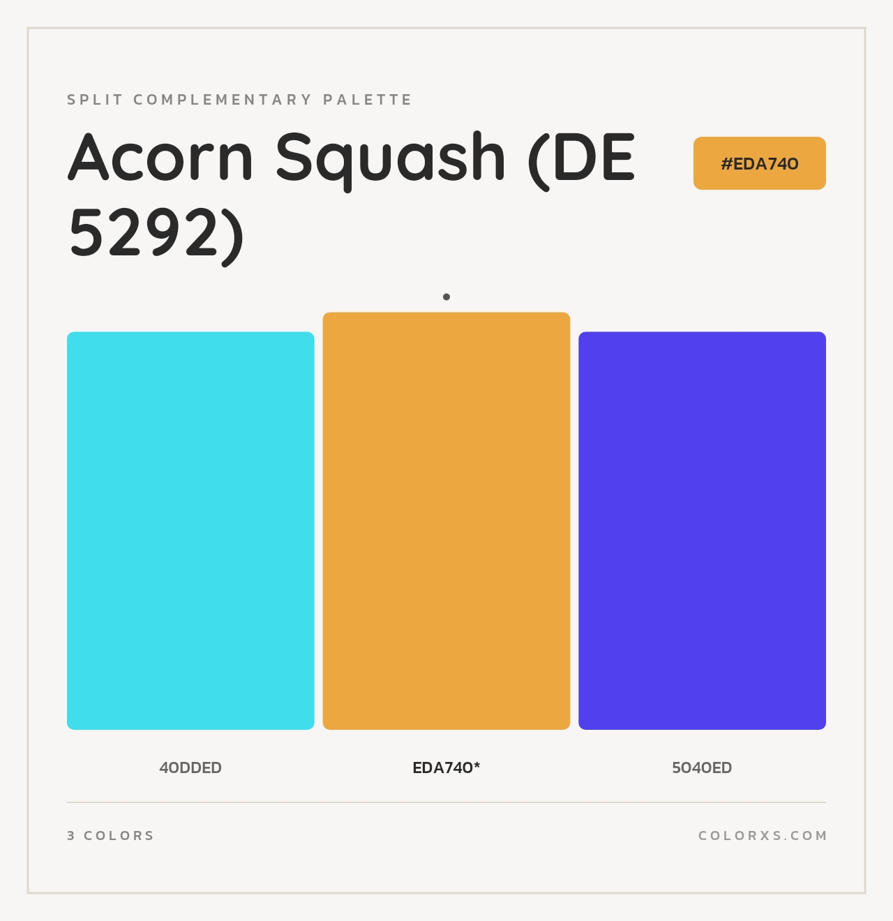 Acorn Squash (DE 5292) - Split-Complementary Color Palette