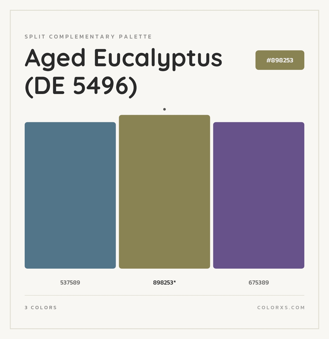 Aged Eucalyptus (DE 5496) - Split-Complementary Color Palette