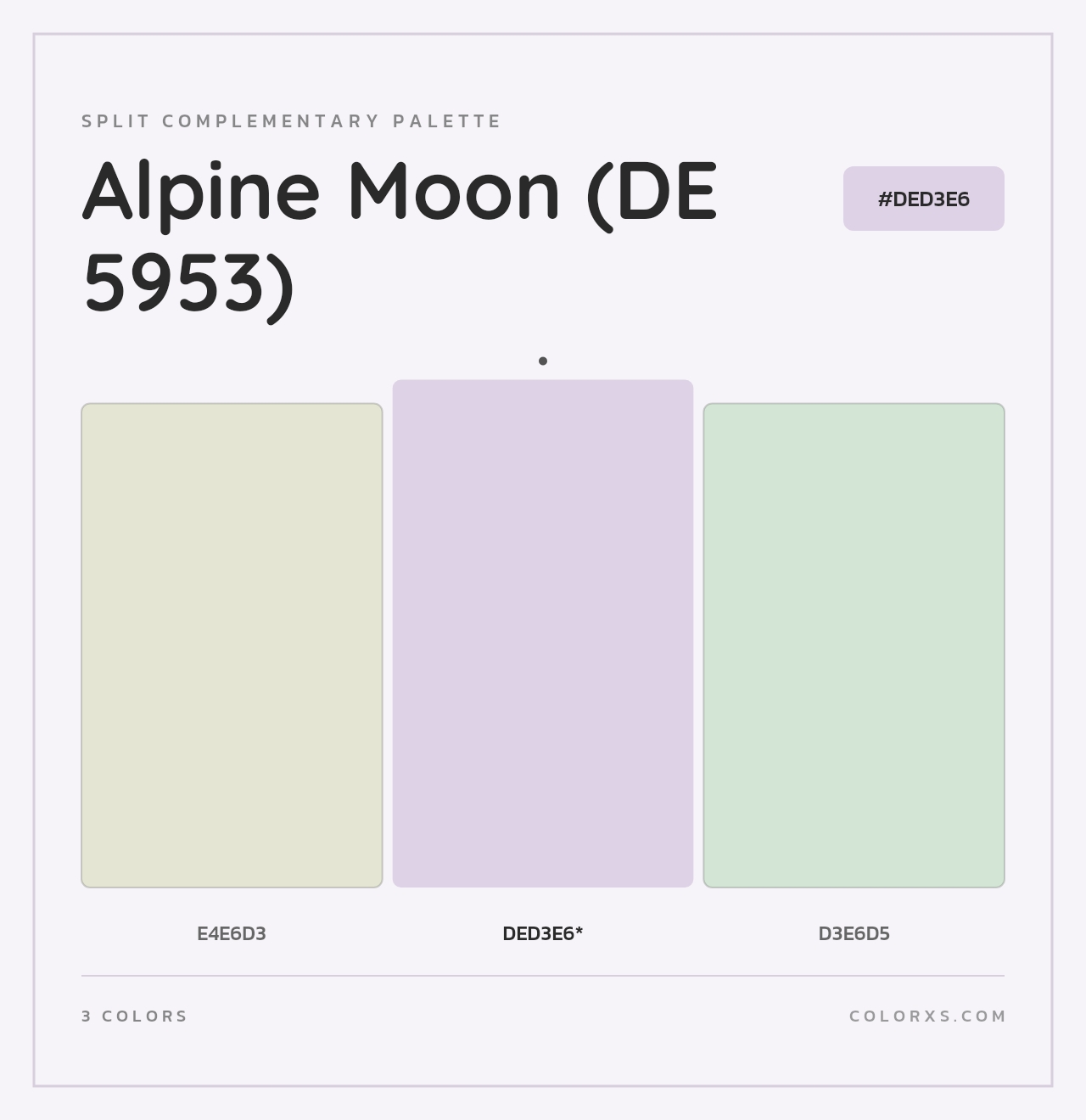 Alpine Moon (DE 5953) - Split-Complementary Color Palette