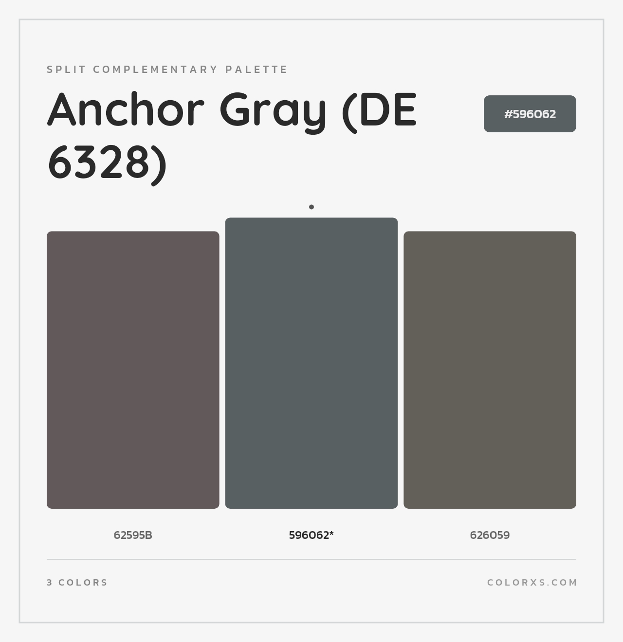 Anchor Gray (DE 6328) - Split-Complementary Color Palette
