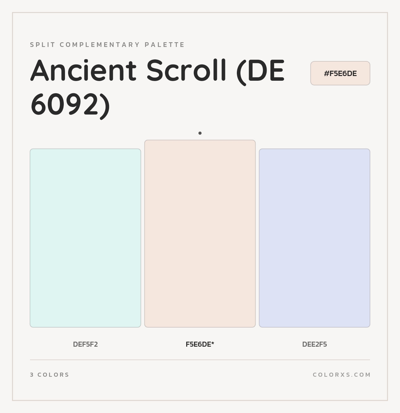 Ancient Scroll (DE 6092) - Split-Complementary Color Palette