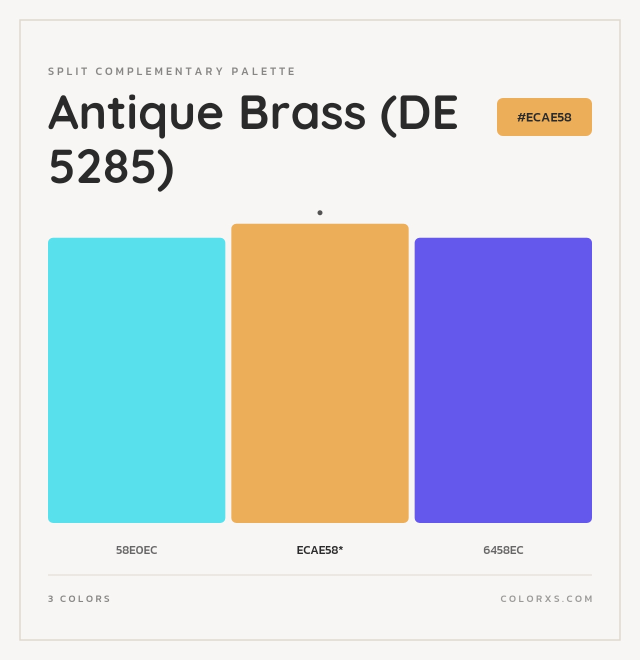 Antique Brass (DE 5285) - Split-Complementary Color Palette