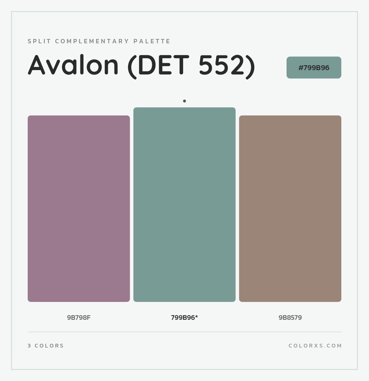 Avalon (DET 552) - Split-Complementary Color Palette