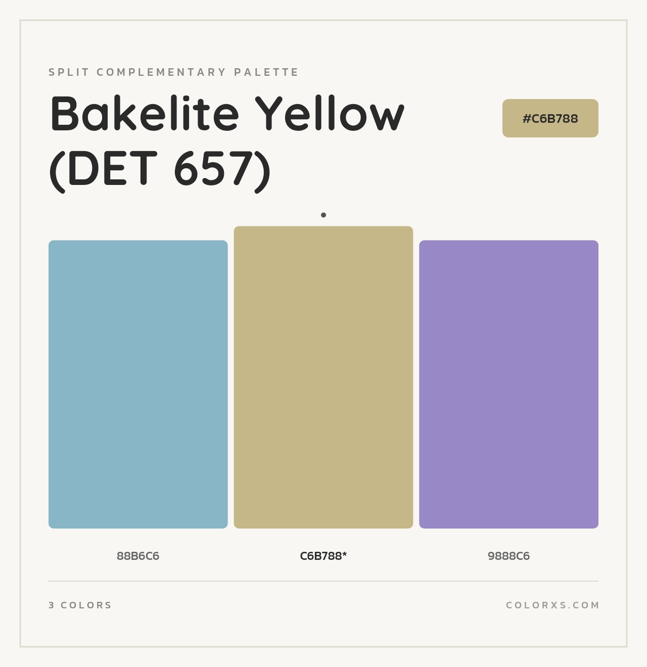 Bakelite Yellow (DET 657) - Split-Complementary Color Palette