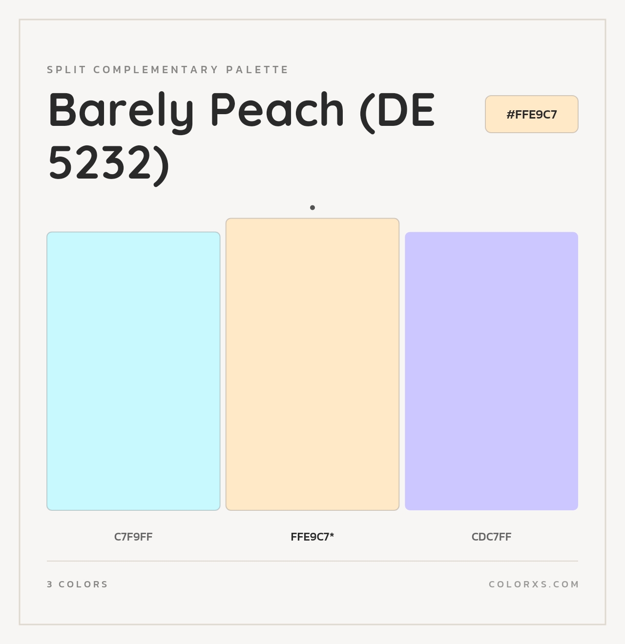 Barely Peach (DE 5232) - Split-Complementary Color Palette