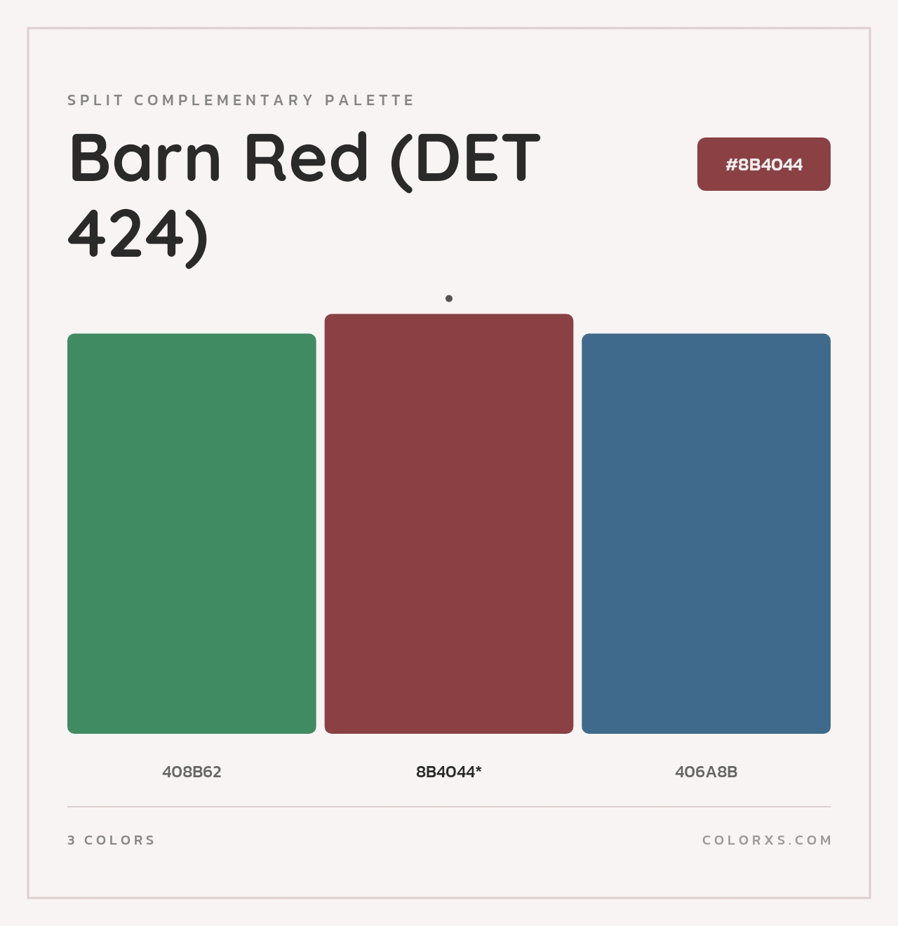 Barn Red (DET 424) - Split-Complementary Color Palette