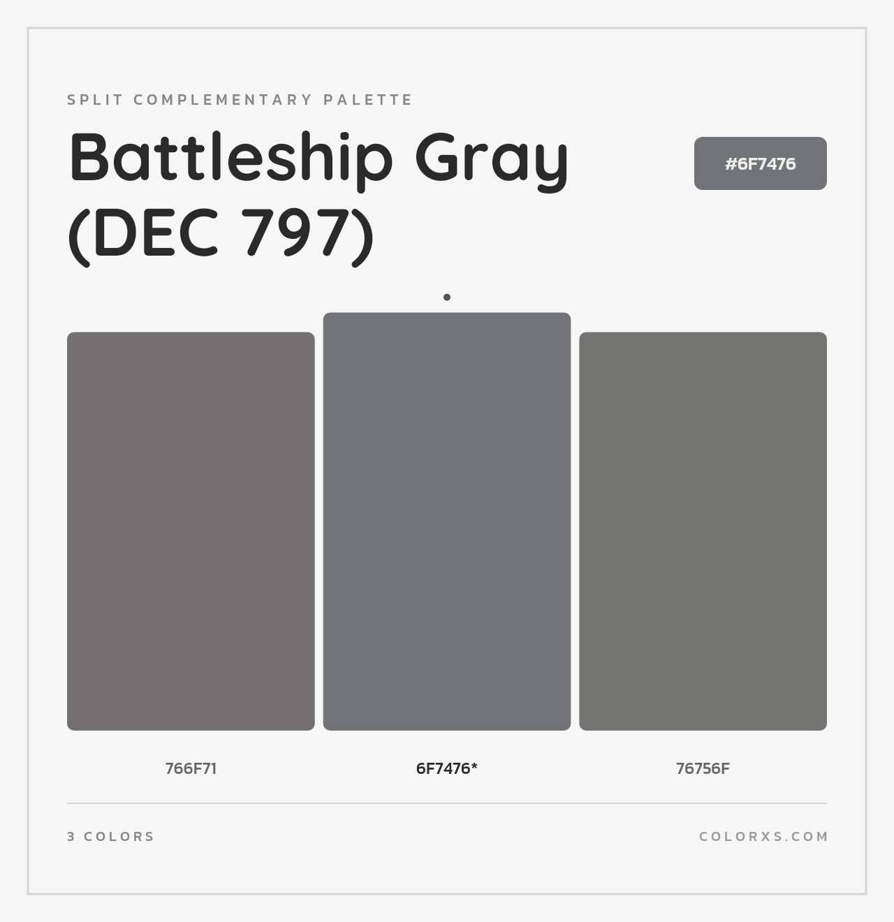 Battleship Gray (DEC 797) - Split-Complementary Color Palette