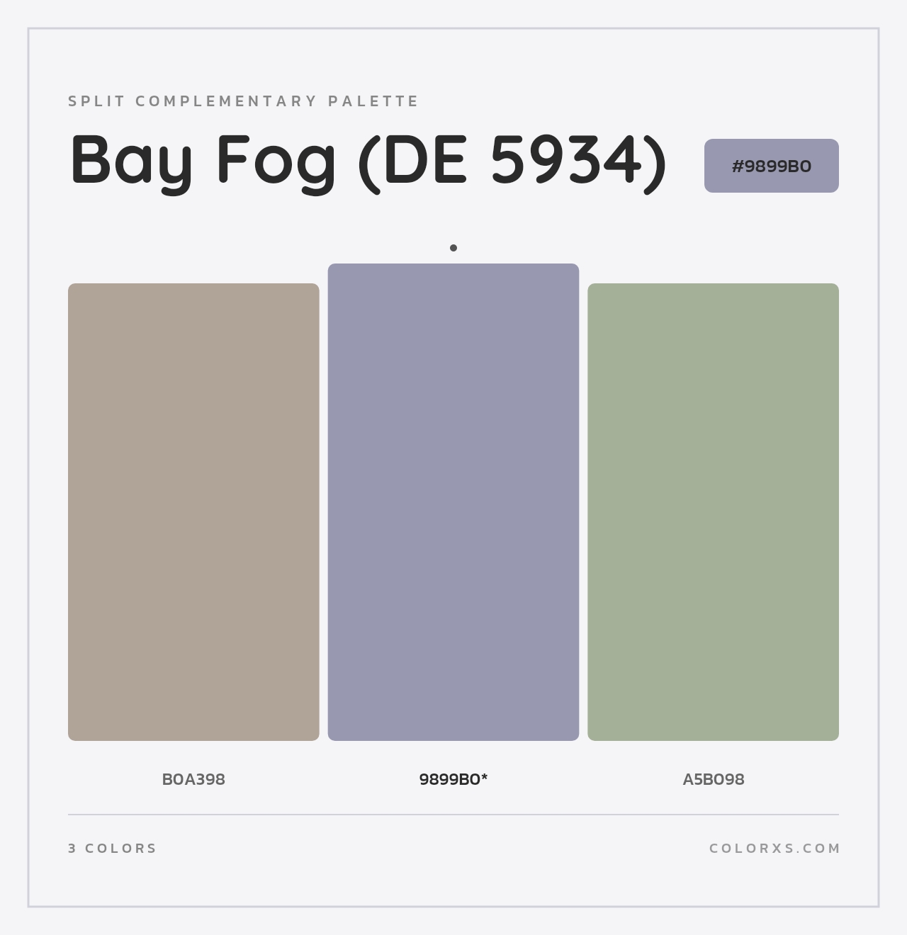 Bay Fog (DE 5934) - Split-Complementary Color Palette