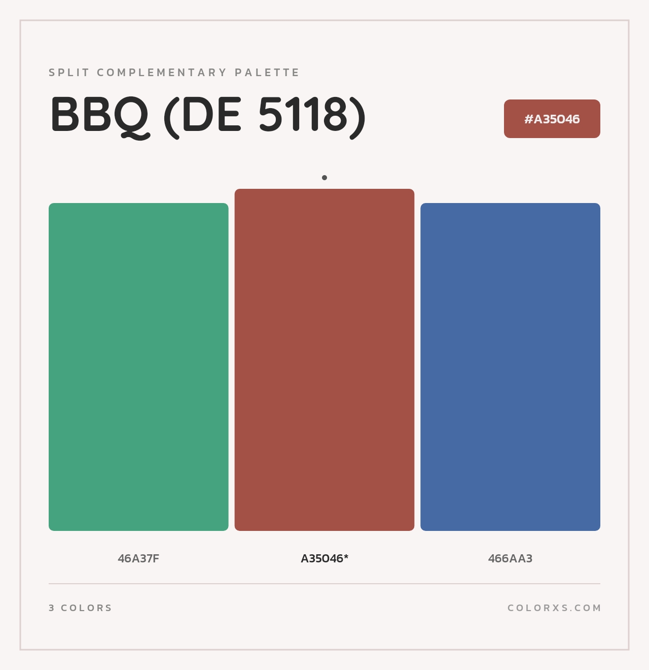 BBQ (DE 5118) - Split-Complementary Color Palette