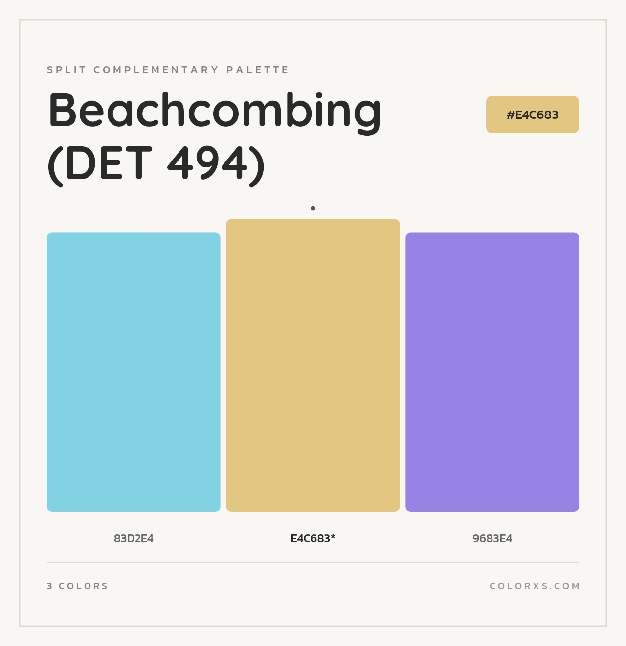 Beachcombing (DET 494) - Split-Complementary Color Palette