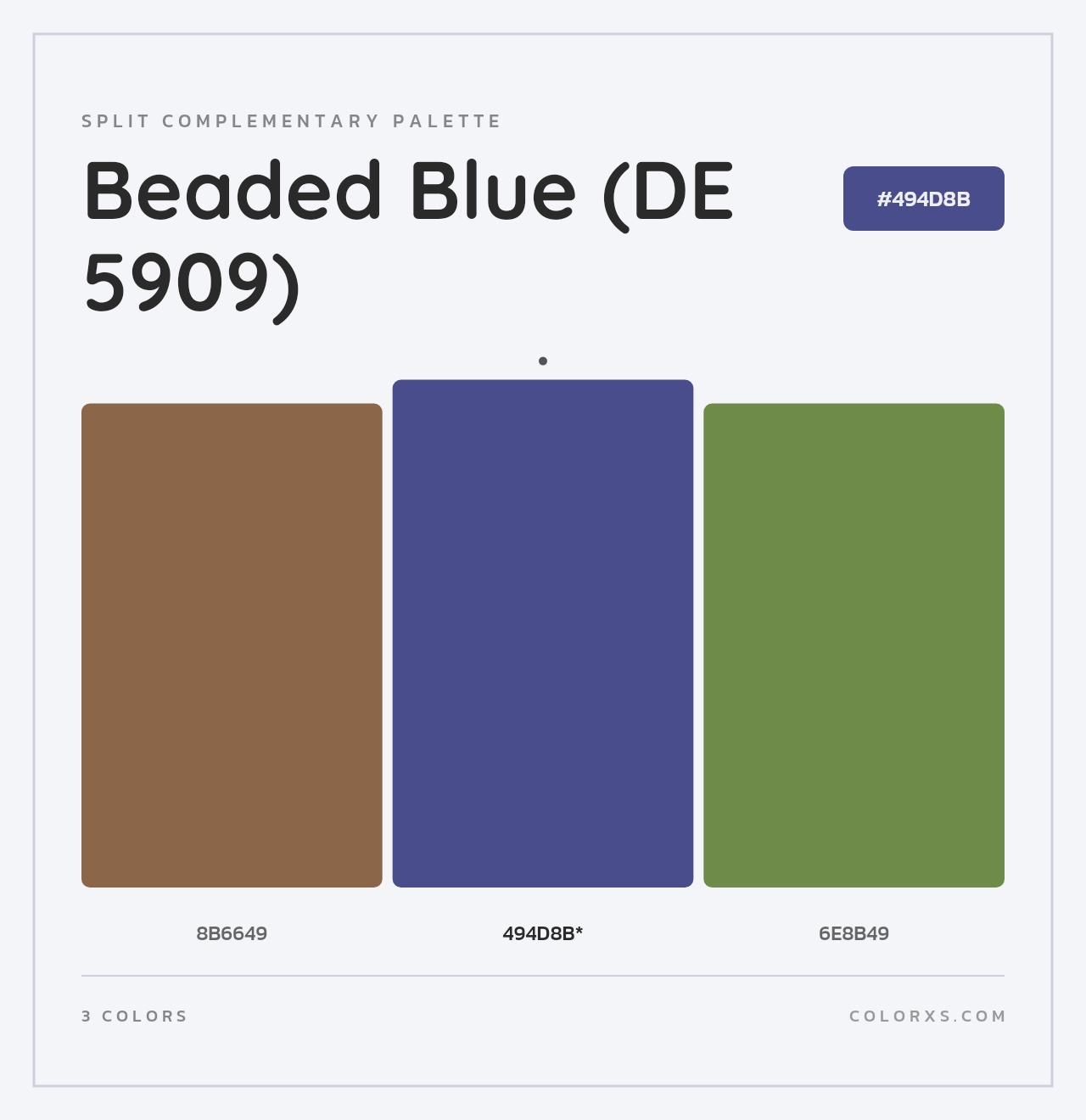 Beaded Blue (DE 5909) - Split-Complementary Color Palette