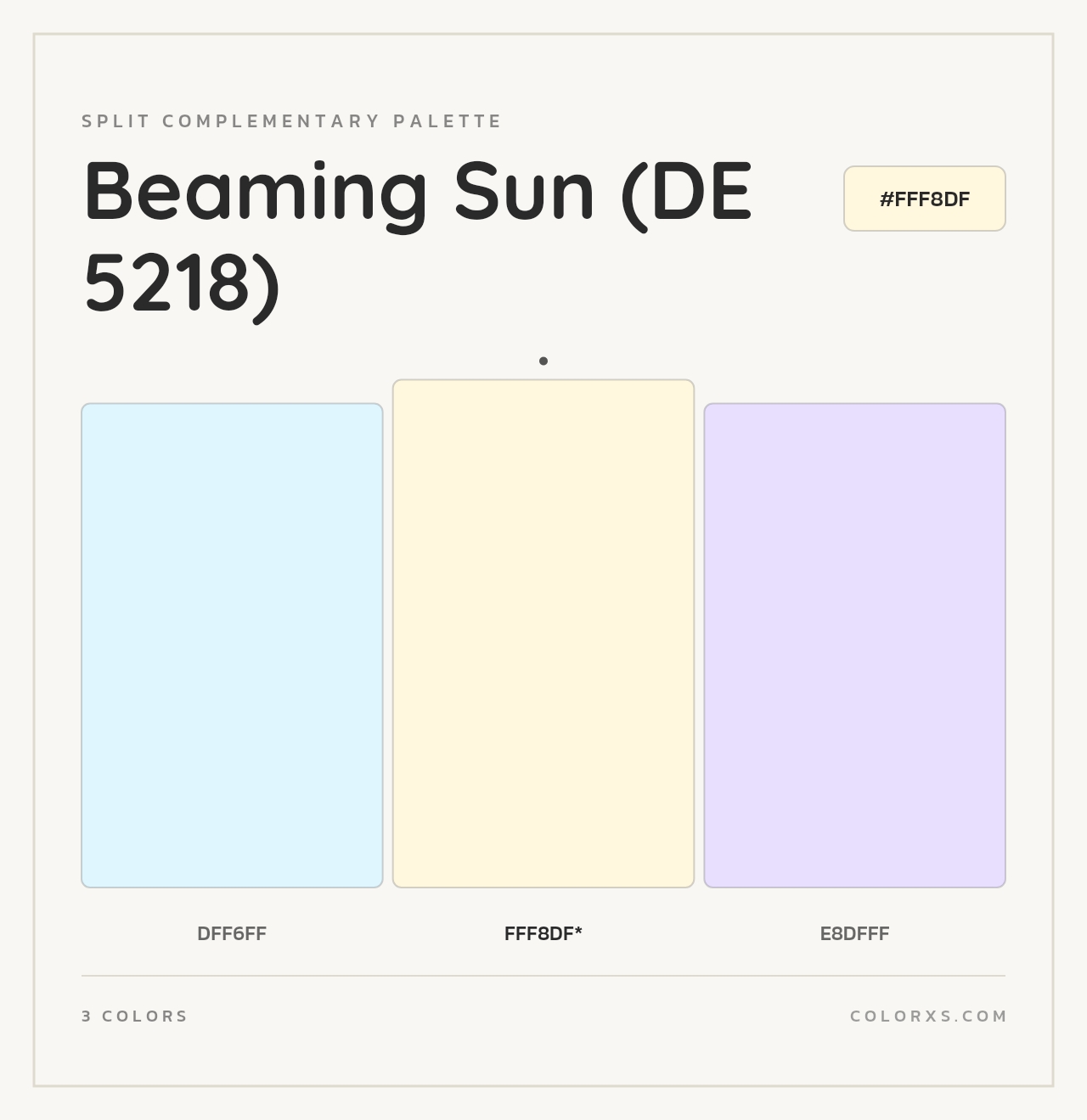 Beaming Sun (DE 5218) - Split-Complementary Color Palette