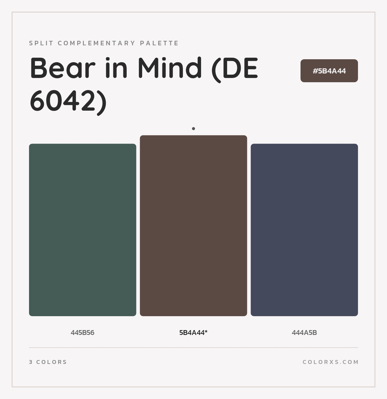 Bear in Mind (DE 6042) - Split-Complementary Color Palette