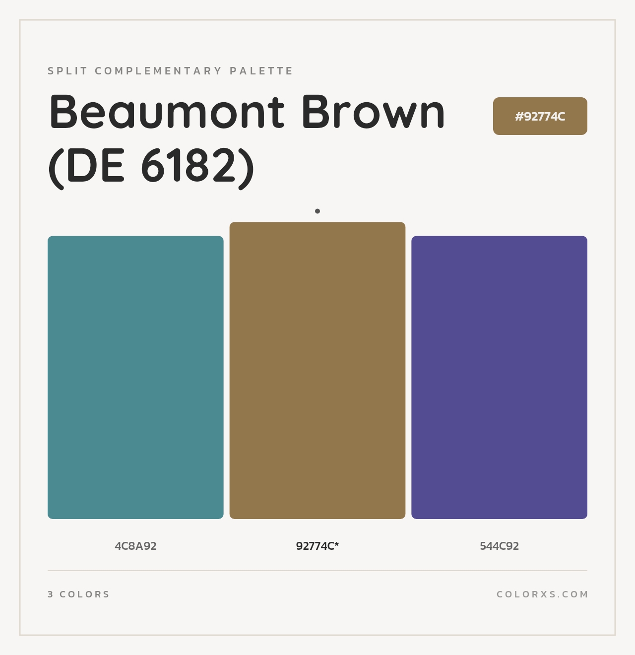 Beaumont Brown (DE 6182) - Split-Complementary Color Palette