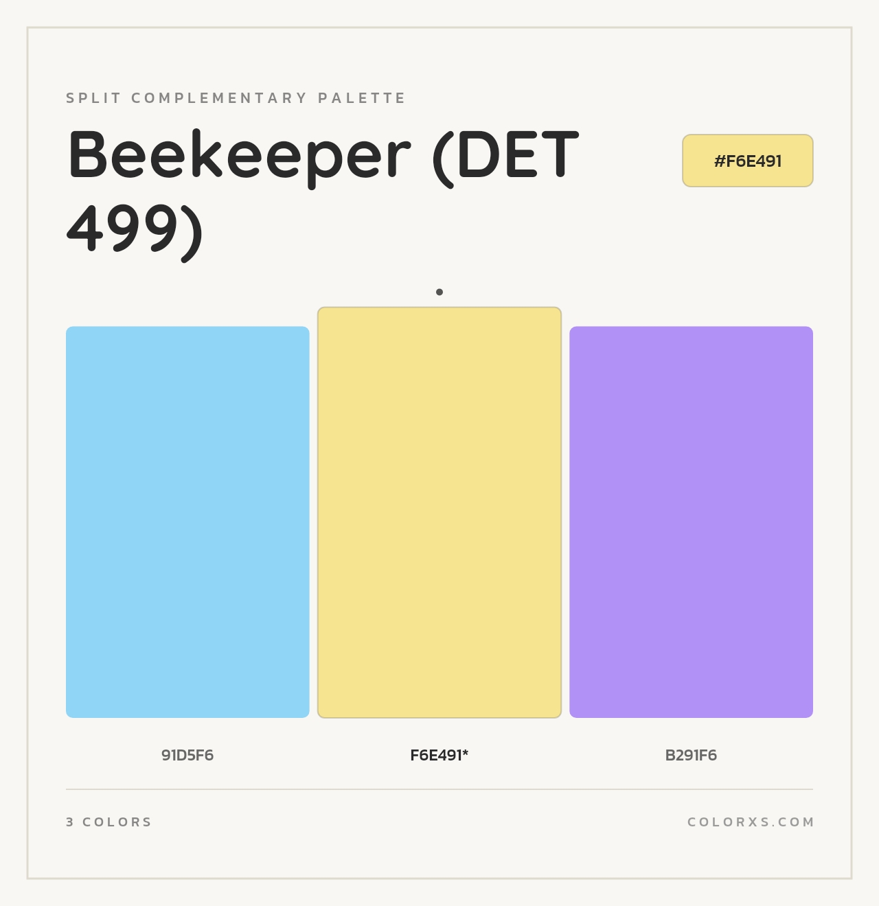Beekeeper (DET 499) - Split-Complementary Color Palette