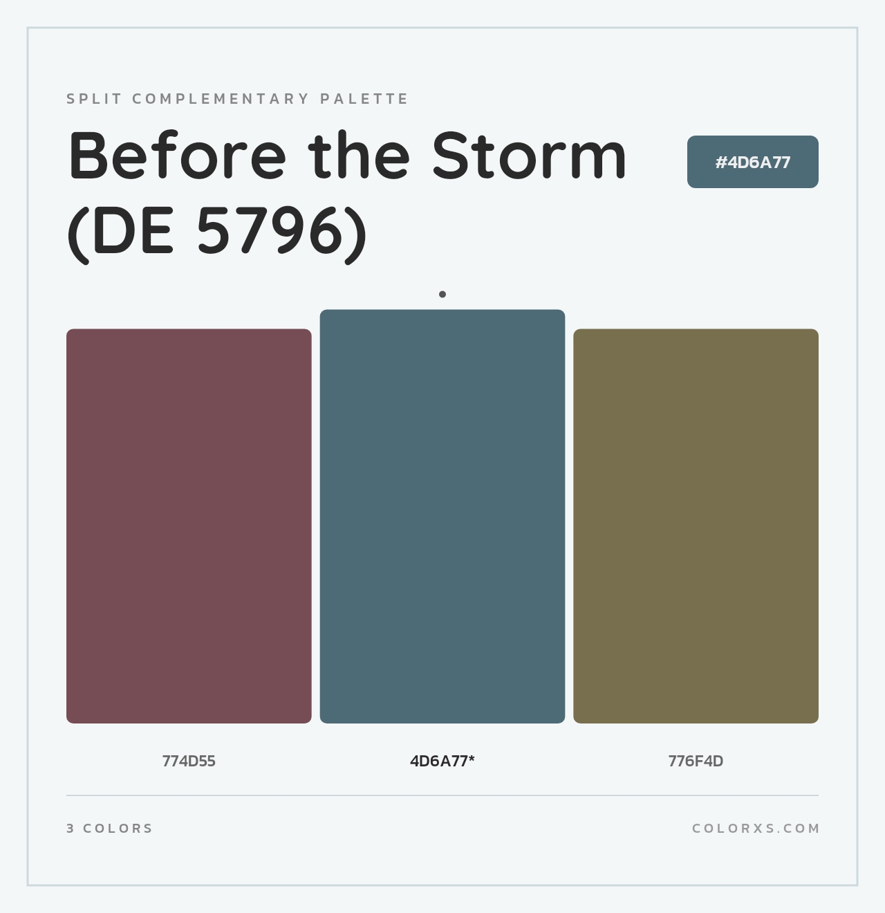 Before the Storm (DE 5796) - Split-Complementary Color Palette