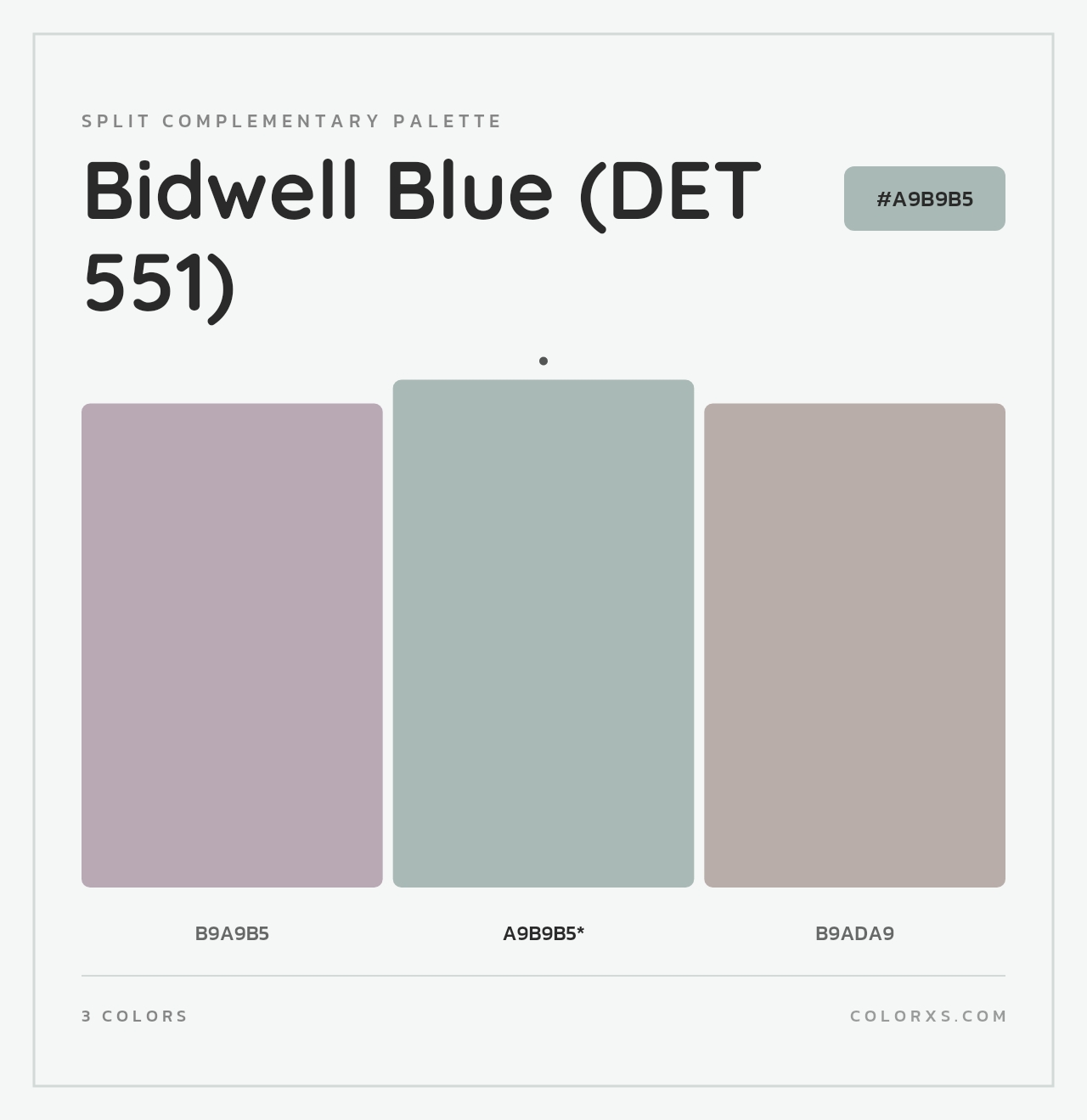 Bidwell Blue (DET 551) - Split-Complementary Color Palette