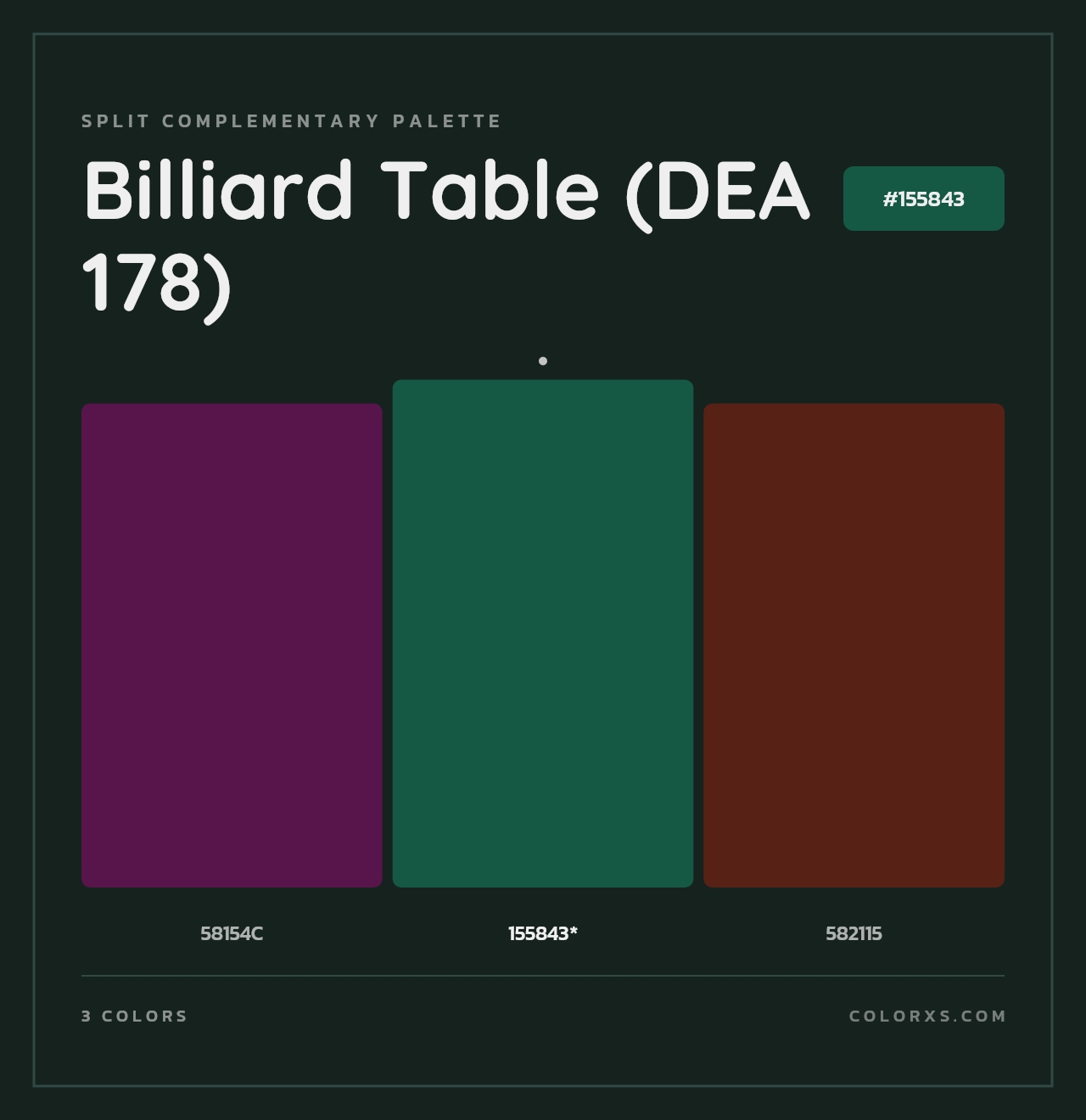 Billiard Table (DEA 178) - Split-Complementary Color Palette