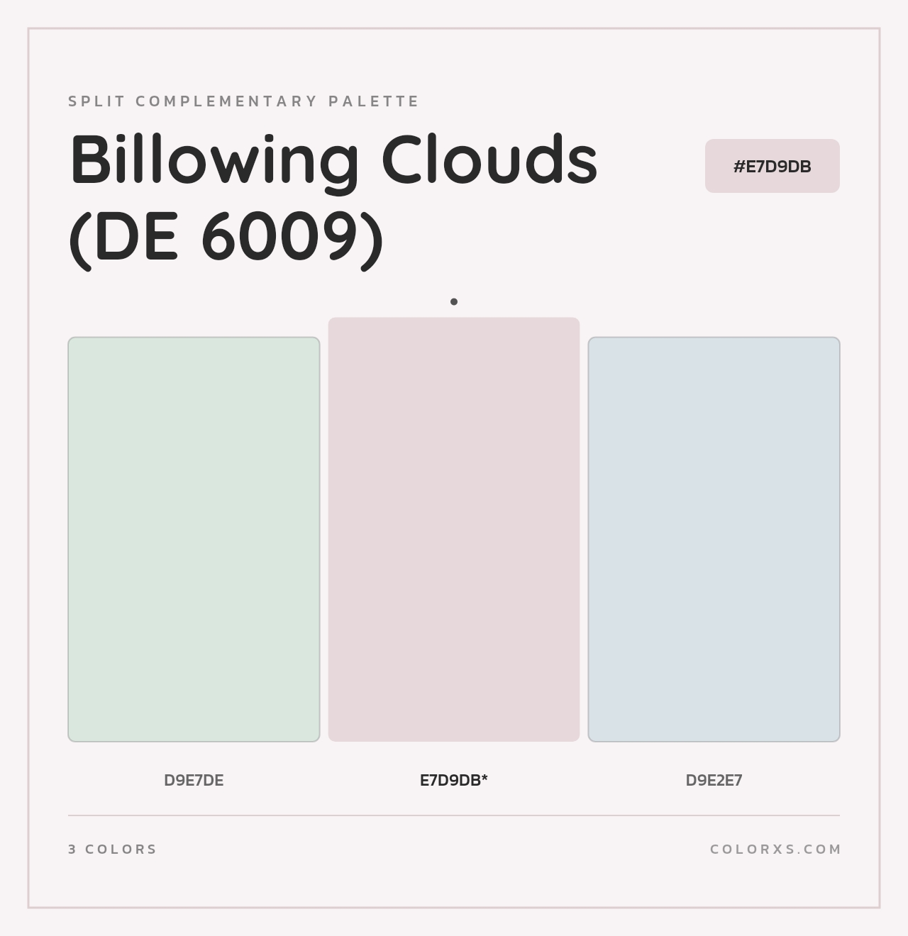 Billowing Clouds (DE 6009) - Split-Complementary Color Palette