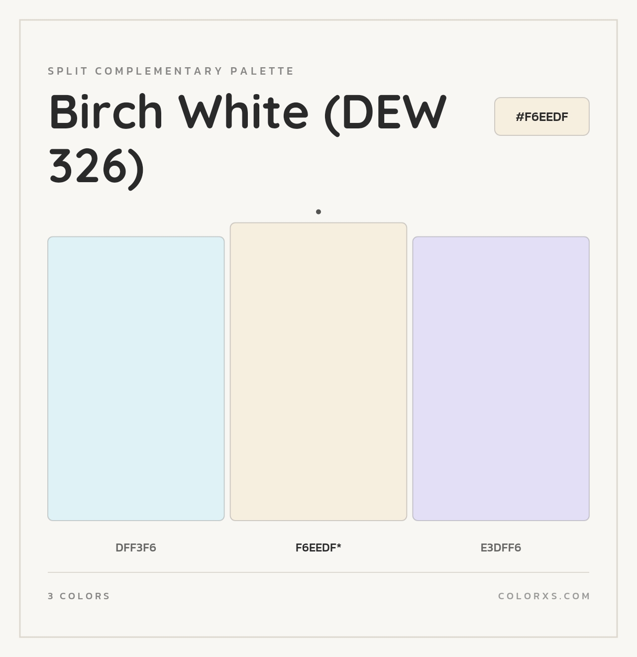 Birch White (DEW 326) - Split-Complementary Color Palette