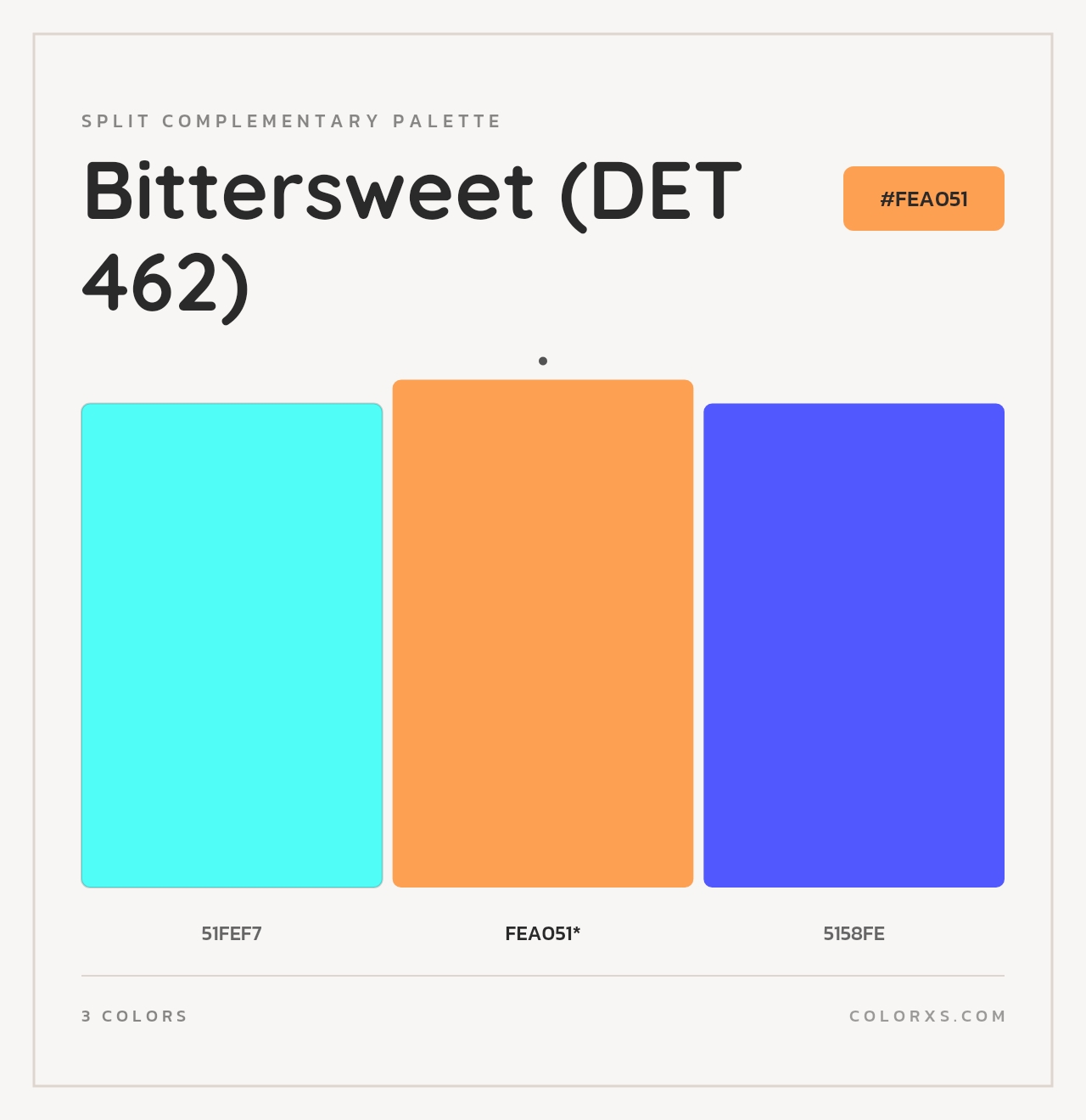 Bittersweet (DET 462) - Split-Complementary Color Palette