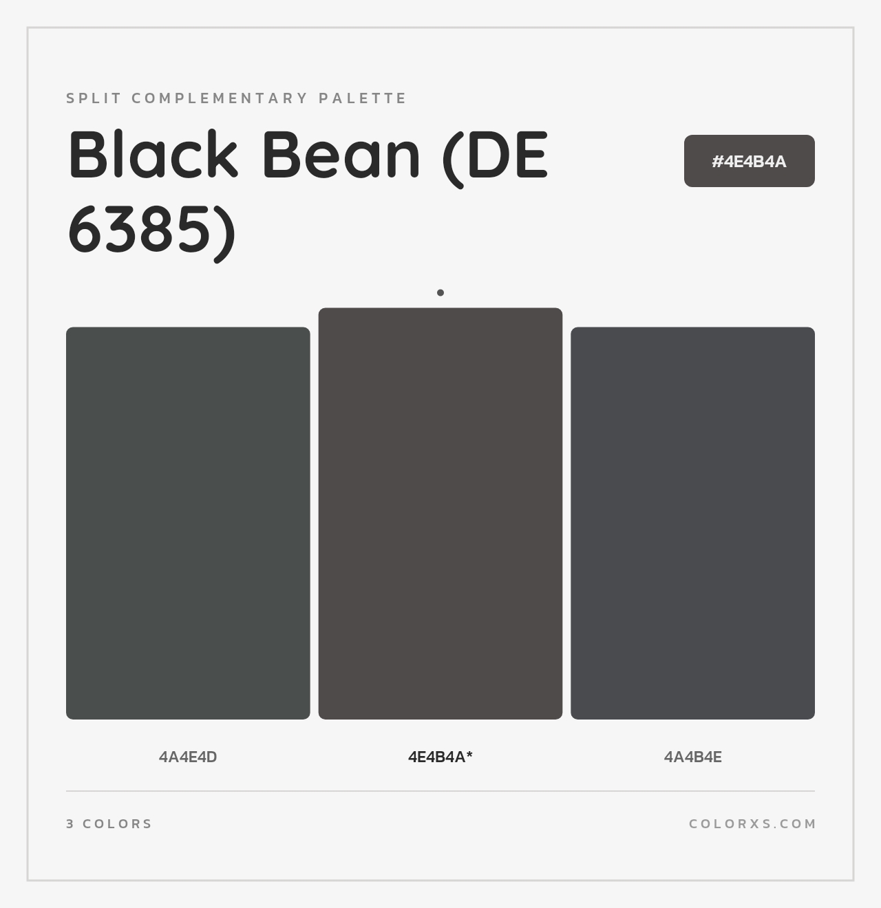 Black Bean (DE 6385) - Split-Complementary Color Palette