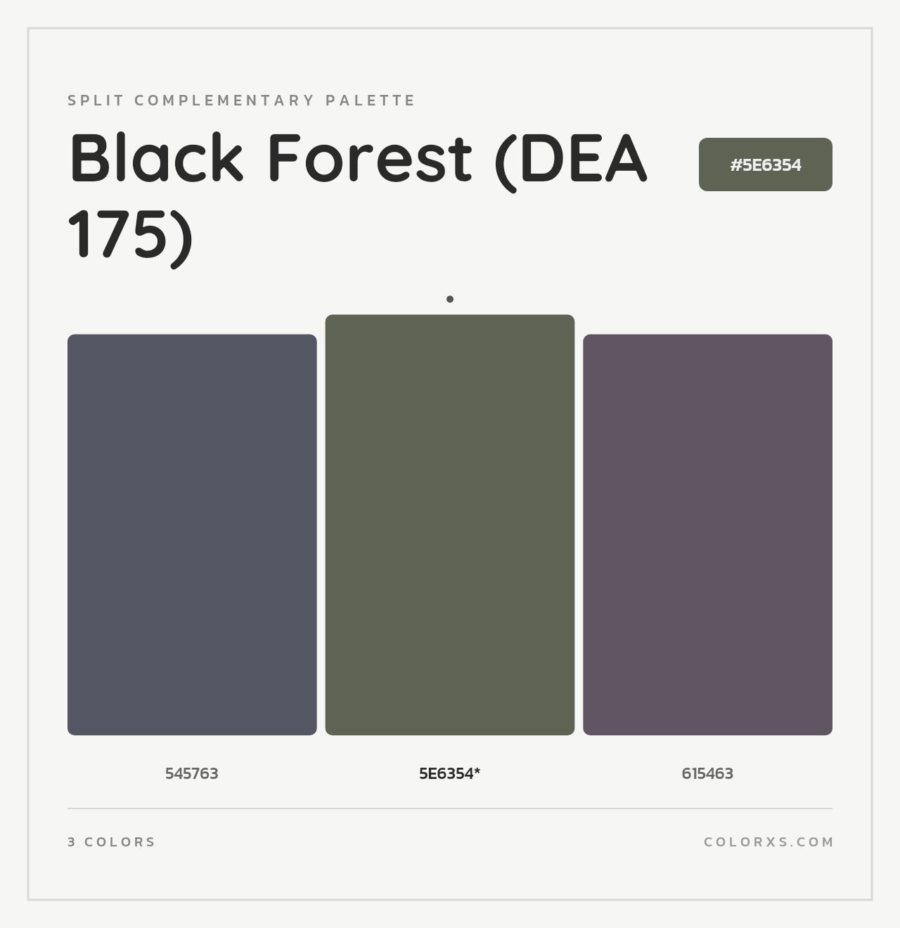 Black Forest (DEA 175) - Split-Complementary Color Palette