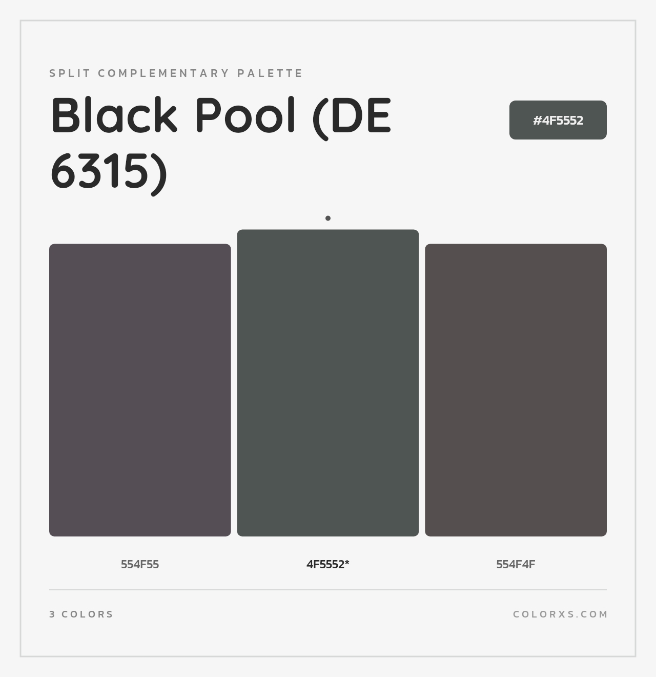 Black Pool (DE 6315) - Split-Complementary Color Palette
