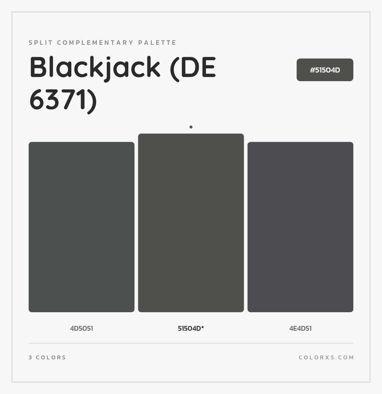 Blackjack (DE 6371) - Split-Complementary Color Palette