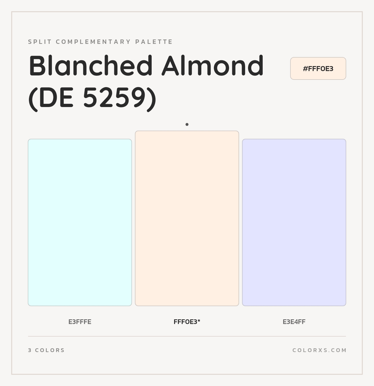 Blanched Almond (DE 5259) - Split-Complementary Color Palette
