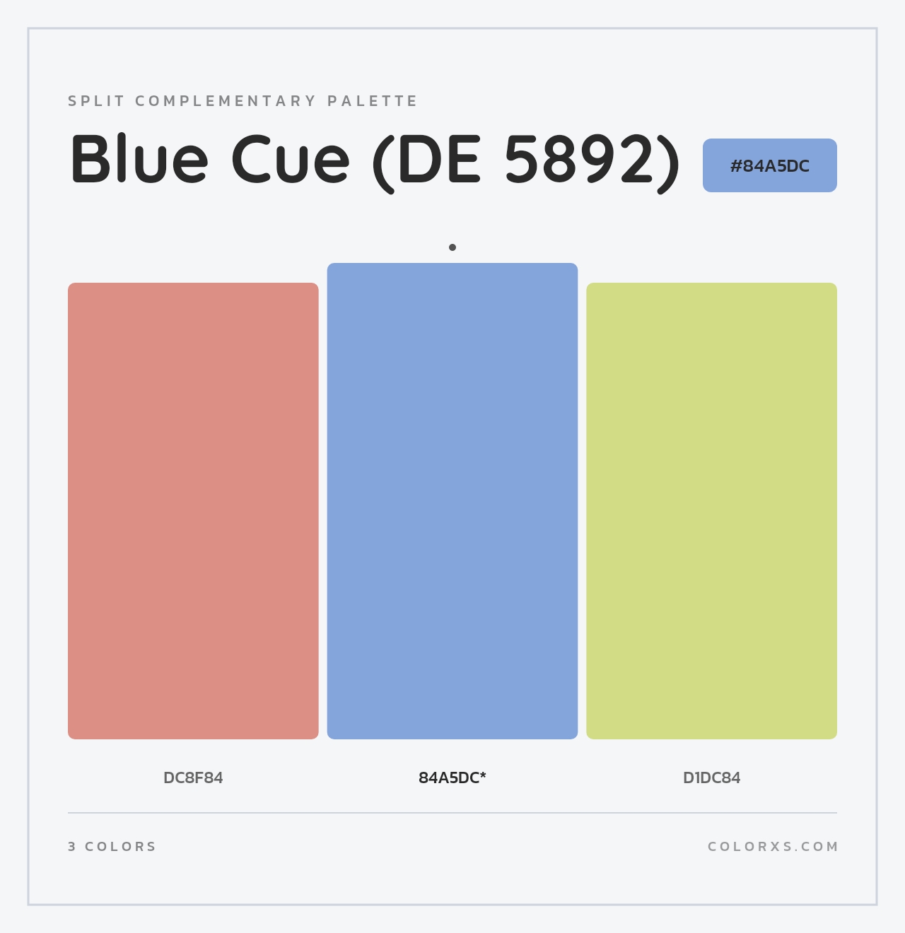 Blue Cue (DE 5892) - Split-Complementary Color Palette