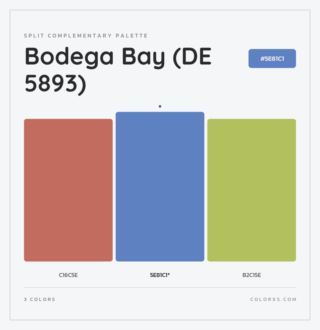 Bodega Bay (DE 5893) - Split-Complementary Color Palette