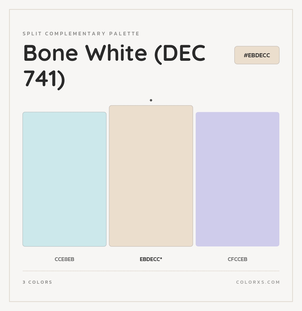 Bone White (DEC 741) - Split-Complementary Color Palette