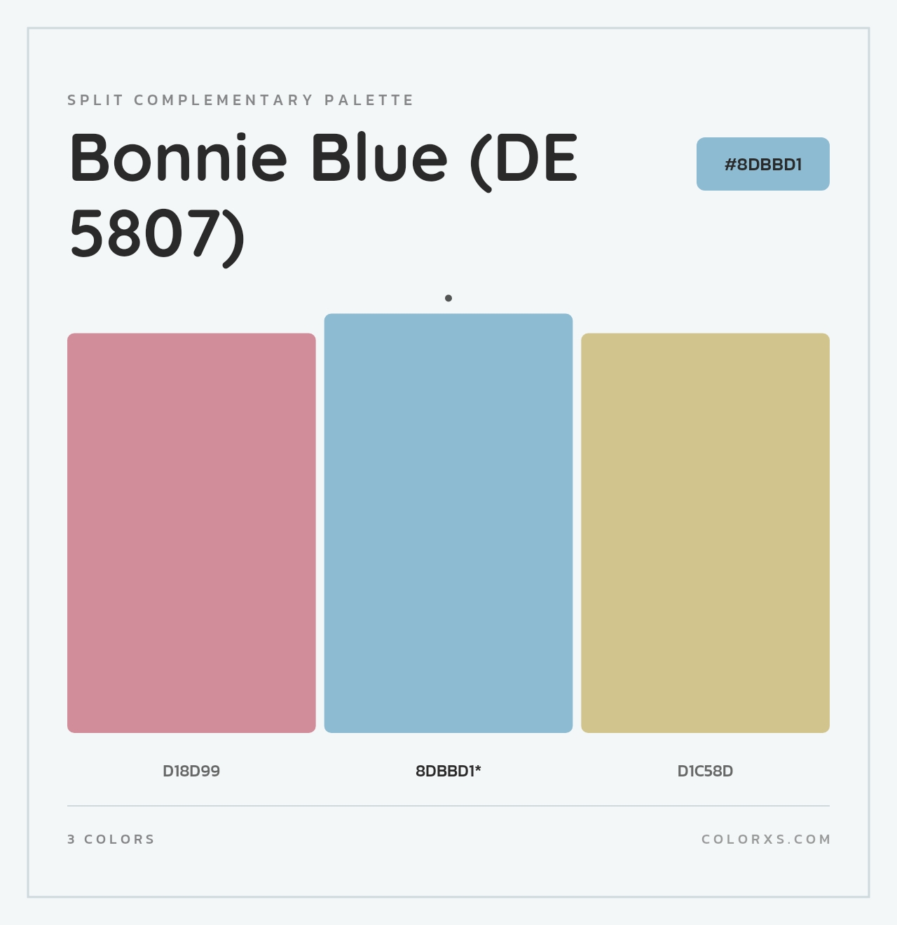 Bonnie Blue (DE 5807) - Split-Complementary Color Palette