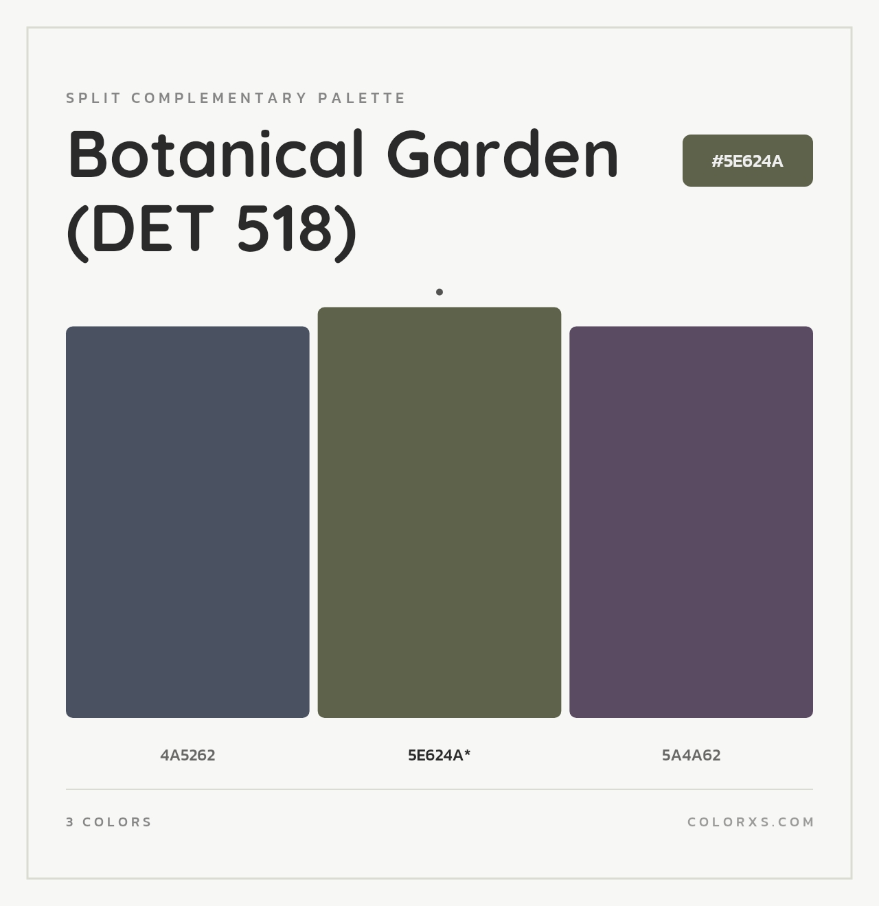 Botanical Garden (DET 518) - Split-Complementary Color Palette