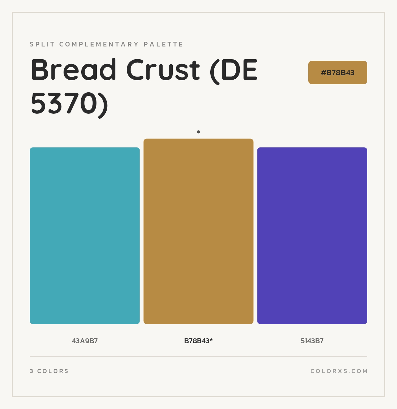 Bread Crust (DE 5370) - Split-Complementary Color Palette
