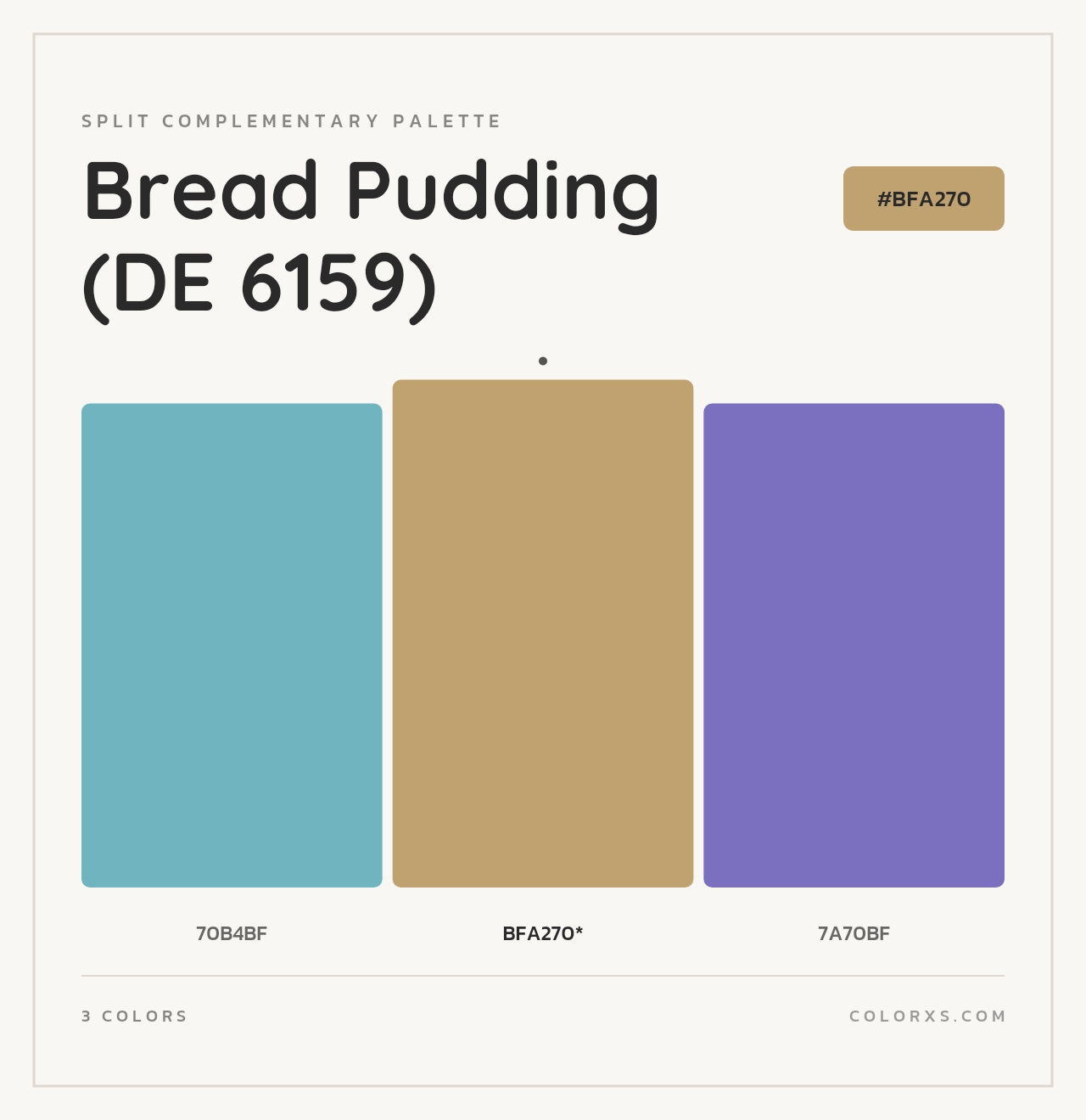 Bread Pudding (DE 6159) - Split-Complementary Color Palette
