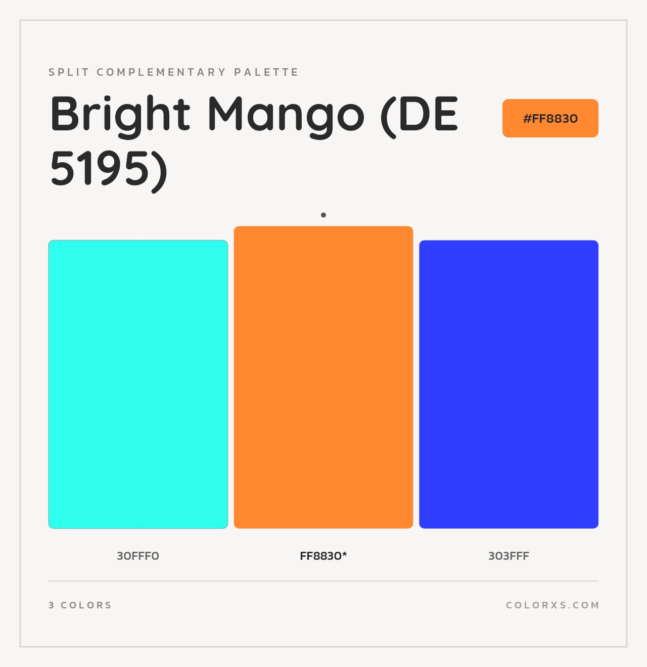 Bright Mango (DE 5195) - Split-Complementary Color Palette