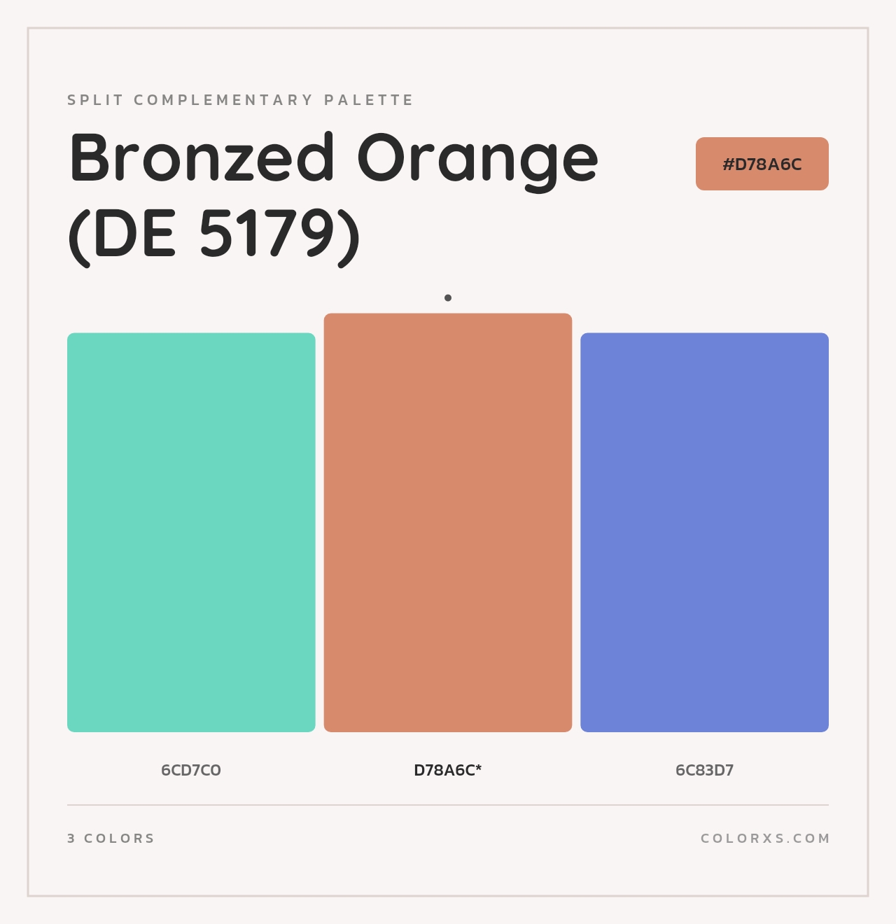 Bronzed Orange (DE 5179) - Split-Complementary Color Palette